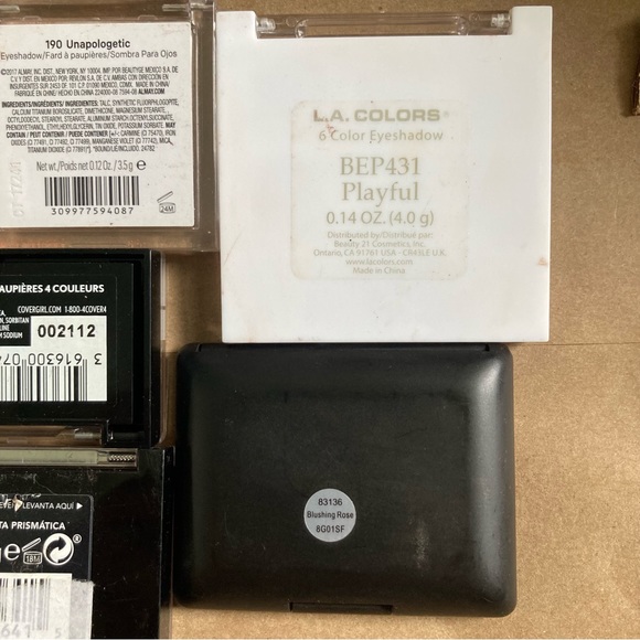 7pc lot: 6 Eyeshadow, 1 Blush (Almay, Covergirl, Revlon, Elf) - Picture 2 of 3